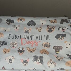 Dog Print Cosmetic Bag - White and Pink